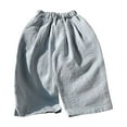 thumbnail image 4 of Lenpel Girls' Wide Leg Pants Toddler Baby Lightweight Elastic Waist Pull on Pants Baggy Summer Casual Trousers with Pockets 12 M-11 Y, 4 of 6