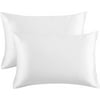 Golden Home Satin King Size Pillow Cases Set of 2, White, 20x40 inches - Pillowcase for Hair and Skin - Satin Pillow Covers with Envelope Closure
