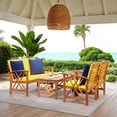 thumbnail image 2 of SAFAVIEH Outdoor Collection Fontana 4-Piece Patio Set Natural/Yellow, 2 of 7