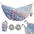 thumbnail image 2 of Wobogo Pastel Colored Dahlia Camping Hammocks 330 lb Capacity with Tree Straps and Hanging Pockets for Outside Hiking Beach Backpack Travel, 2 of 8
