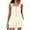 Beige, variant on Women's Loungewear Button-Front Romper, Square Neck Sleeveless Playsuit with Relaxed Silhouette, S-XXL