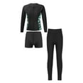 thumbnail image 3 of vastwit Girls Rash Guard Swimsuit Long Sleeve Swim Shirts with Bottoms Pants 3 Piece Bathing Suit Black 6, 3 of 7