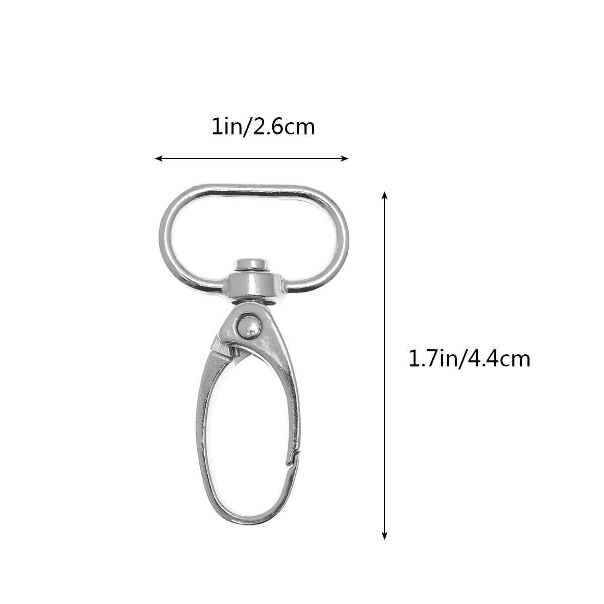RENACLIPY 30Pcs Plated Silver Swivel Snap Hooks with D Rings for Key Chains and Bags