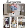 thumbnail image 3 of MR.SIGA Toilet Stool Squat Adult, Bathroom Stool Heavy Duty, Anti Slip Toilet Step for Bathroom, Toddler Step Stool for Kids, White & Grayish Blue, 3 of 6