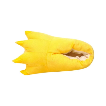 

uikmnh Women Slippers Adult Women Plush Indoor Slippers Funny Animal Paw Monster Claw Shoes Yellow 6.5