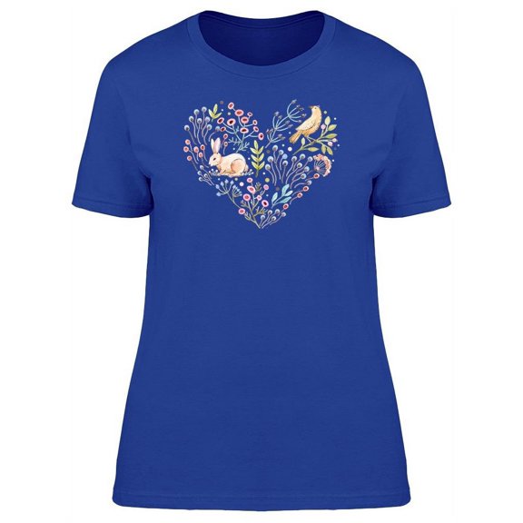 Bunny Bird Floral Heart Tee Women's -Image by Shutterstock