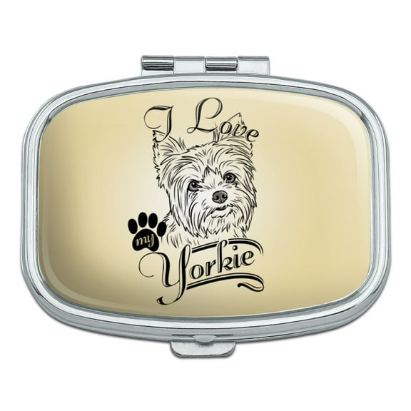 I Love My Yorkie Yorkshire Terrier Rectangle Pill Case Trinket Gift Box
