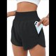 thumbnail image 1 of Pantalones Cortos Deportivos de Cintura Alta para Mujer, con Bolsillos, Elásticos, para Gimnasio. Negro S, 1 of 6