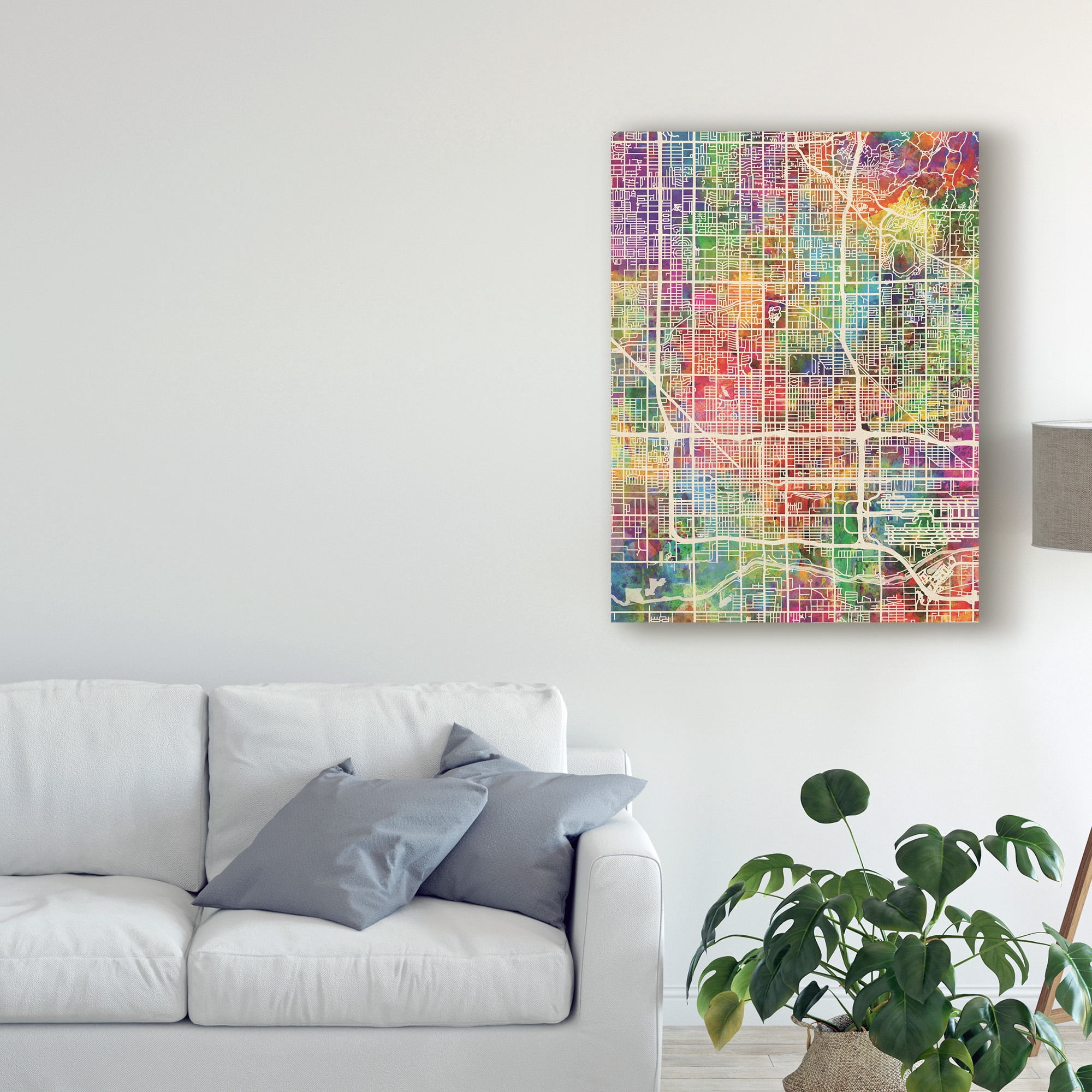 Trademark Fine Art 'Phoenix Arizona City Map' Canvas Art by Michael Tompsett