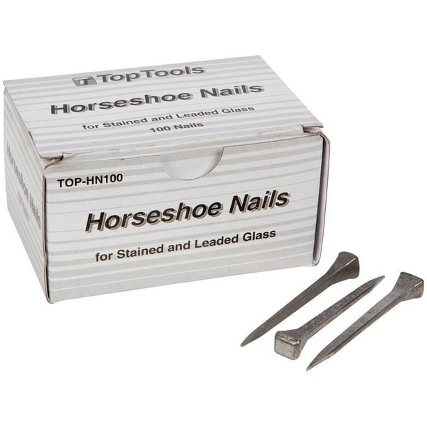 Top Tools Steel 2 Inch Horseshoe Nails Box of 100, Nails can be used alone to secure lead or glass while assembling projects By BcTlyInc - Top Tools Ship from US Top Tools Steel 2 Inch Horseshoe Nails Box of 100, Nails can be used alone to secure lead or glass while assembling projects By BcTlyInc - Top Tools Ship from US
