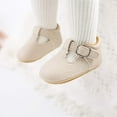 thumbnail image 3 of WILLFUN Baby Girls Mary Jane Flats Non-Slip Soft Sole Classic Princess Dress Crib Shoes for Toddler First Walkers(Beige, 0-6 Months Infant), 3 of 5