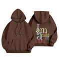 thumbnail image 5 of Women's 2025 Oversized Hoodies Sweatshirt Long Sleeve Going Out Tops Trendy Casual Fall Fashion Outfits Winter Warm Sweatshirt Oversized Hoodie(Color:Brown,Size:XL), 5 of 5