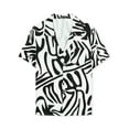 thumbnail image 5 of INSPIRE CHIC Men's Animal Print Short Sleeves Button Up Summer Hawaiian Shirts L Black White, 5 of 7