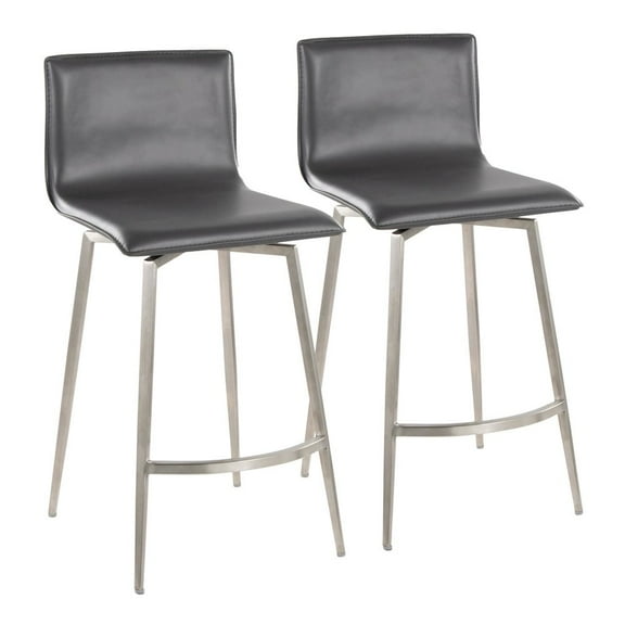 LumiSource Mara Upholstered 26" Fixed-Height Counter Stool - Set of 2