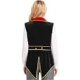 thumbnail image 4 of iiniim Women's Circus Ringmaster Vest Costume Rave Festival Lion Tamer Role Play Outfit Swallow-Tailed Balzer Jacket Black 3XL, 4 of 7