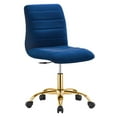 thumbnail image 2 of Modway Ripple Armless Performance Velvet Office Chair in Gold Navy, 2 of 9