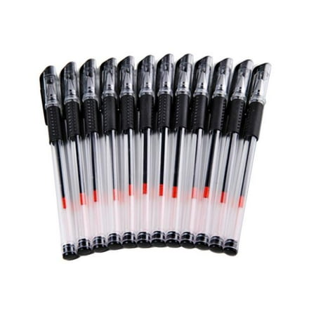 Pen Test - 12PC 0.5mm Transparent Black Water Pen Signature Test Pen
