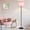 43-Size:60 inchesColor:pink  black, variant on Floor Lamp with 3 Color Temperatures, Pull Chain Switch, 64" Standing Lamp, Beige Square Shade, Black Pole