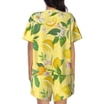 thumbnail image 3 of Naloa Lemon Women's Short-Sleeved Pajama Set, Loungewear, Summer pajamas, Breathable Cozy - XX-Large, 3 of 9