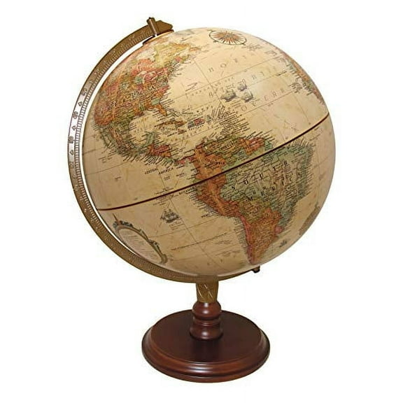 Replogle Lenox, 12"/30cm diameter Antique Style, Desktop Globe, Classic World Globe with up-to-date Cartography, Made in USA
