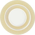thumbnail image 3 of PLASTICPRO Elegant Plastic Dinner Plates White Gold Honeycomb Plastic Silverware, 32 Pack, 3 of 3