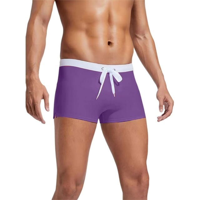 Maillot de Bain Mode Homme Mode Décontractée Été Couleur Unie Short de Bain Slip Short de Bain Décontracté