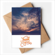 thumbnail image 1 of Oscuras nubes cielo azul naranja Nota en blanco del sobre de la tarjeta de agradecimiento, 1 of 4