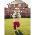 thumbnail image 4 of Jxzom Toddler Baby Boy Girl Valentines Day Outfit Heart Embroidery Long Sleeve Letter Print Crewneck Sweatshirt Tops Long Pants 2Pcs Spring Clothes Set, 4 of 10