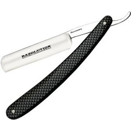 Linder Knives 888107 Linder Razolution Vintage Straight Razor with Black and Silver Celluloid Handl Multi-Colored