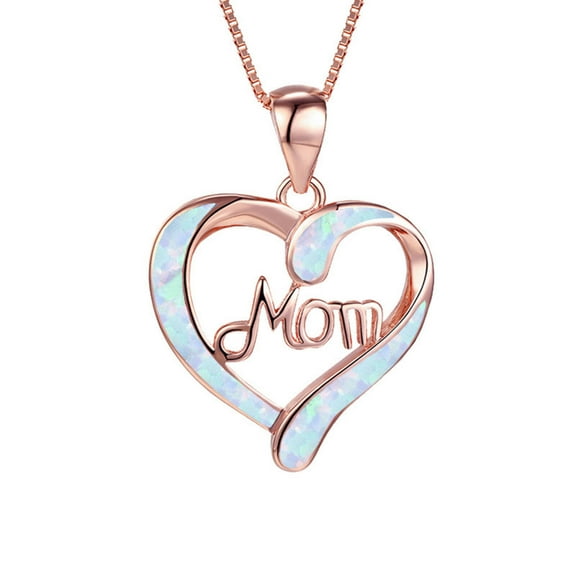DESIGNICE Mom Birthday Gifts,Chic Heart-Shaped Gifts for Mom Birthday,Meaningful Mother Birthday Gifts with "MOM" Pendant,Versatile Necklaces for Women for Different Occasion,WHITE