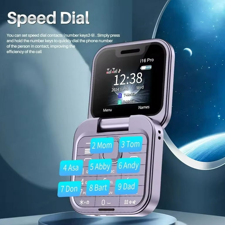 GJX Keypad Phones,Compact Cell Phone with Dual SIM,16GB Flip Phone