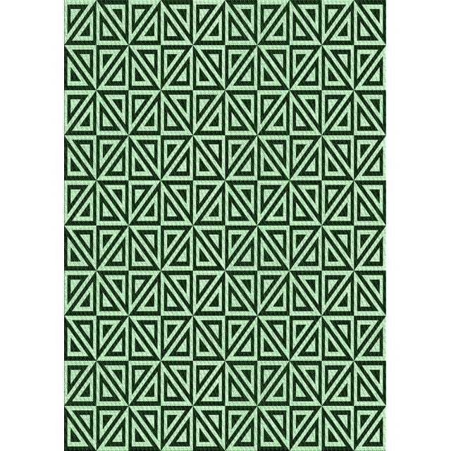 Ahgly Tapis Rectangulaire Lavable en Machine Intérieur Transitionnel Vert Clair, 7 Pieds x 9 Pieds