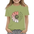 thumbnail image 2 of XIMIN T-Shirts Filles Graphiques Tournesol Manches Courtes Col Rond Coton Coupe Ample Décontractée Été, 2 of 5