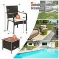 thumbnail image 3 of Gymax 3PCS Outdoor Patio Bistro Set PE Rattan Conversation Set w/ Umbrella Hole, 3 of 10