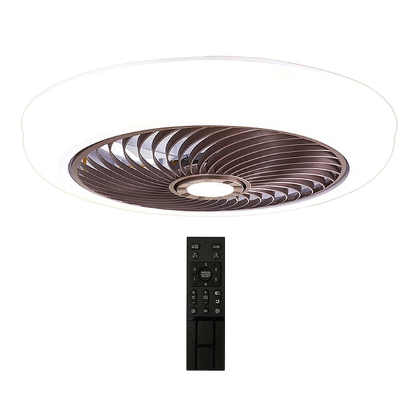 Lámpara de techo con ventilador, lámpara LED regulable, montaje empotrado, temporizador, ventilador de techo Marrón