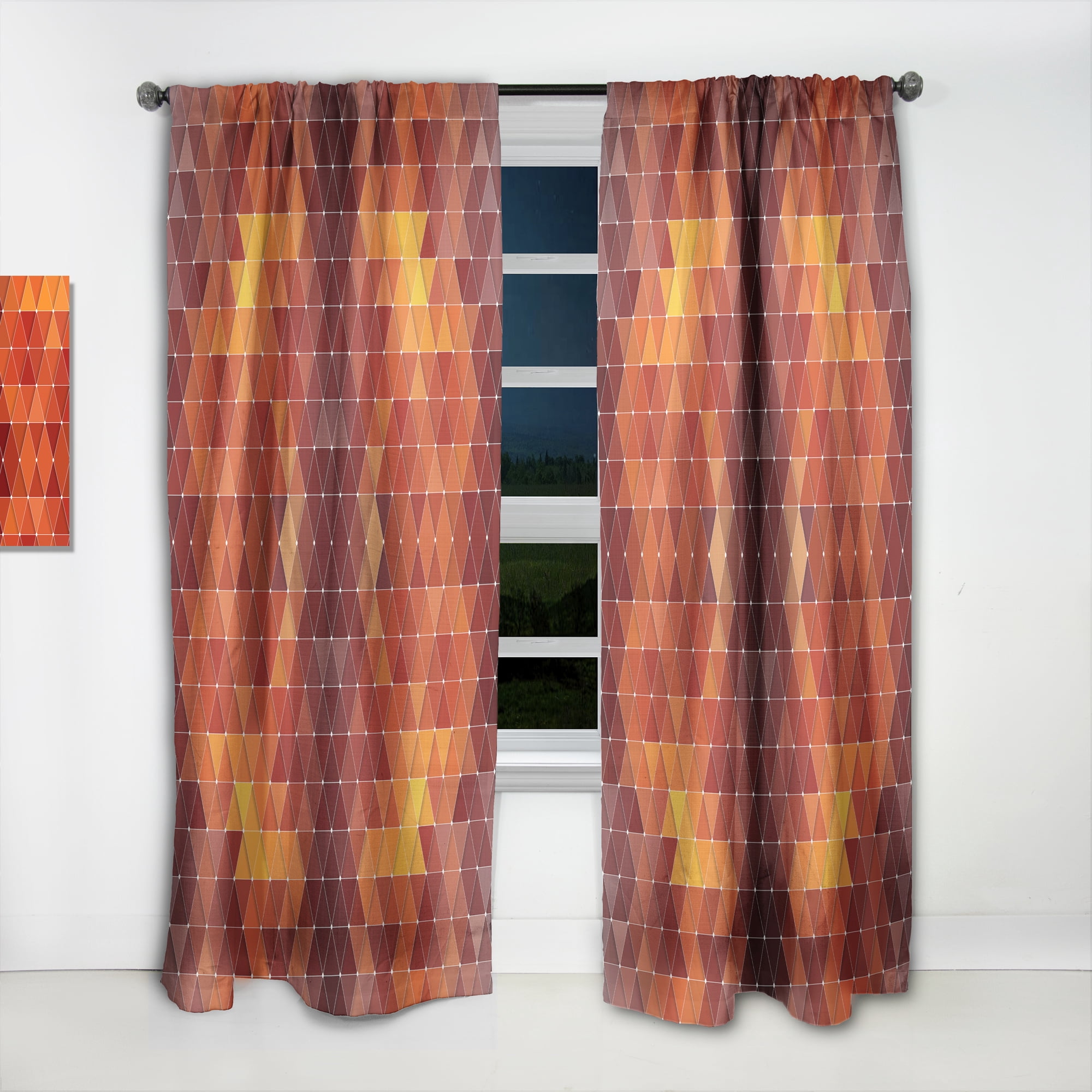 Designart 'Triangular Shapes Colourfields XVII' Modern & Contemporary Curtain Panel