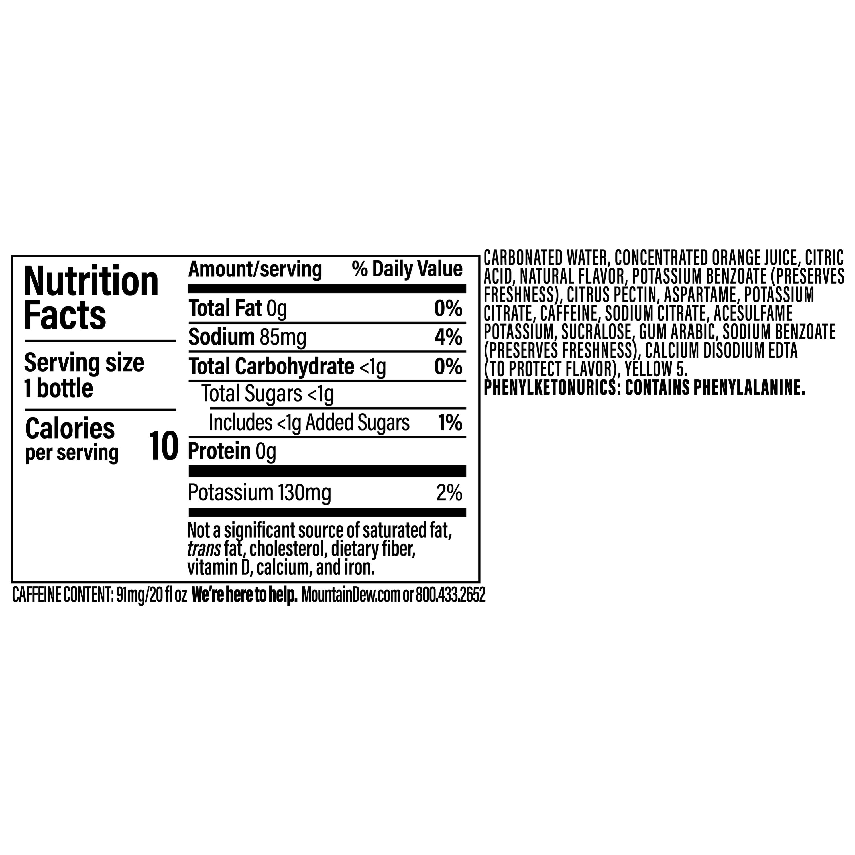 (2 pack) Diet Mountain Dew Citrus Soda Pop, 20 oz Bottle