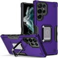 thumbnail image 2 of For Samsung Galaxy S23 Ultra Hybrid Magnetic Ring Holder Stand Kickstand Heavy Duty Rugged Drop Silicone Shockproof Cover ,Xpm Phone Case [ Purple ], 2 of 7