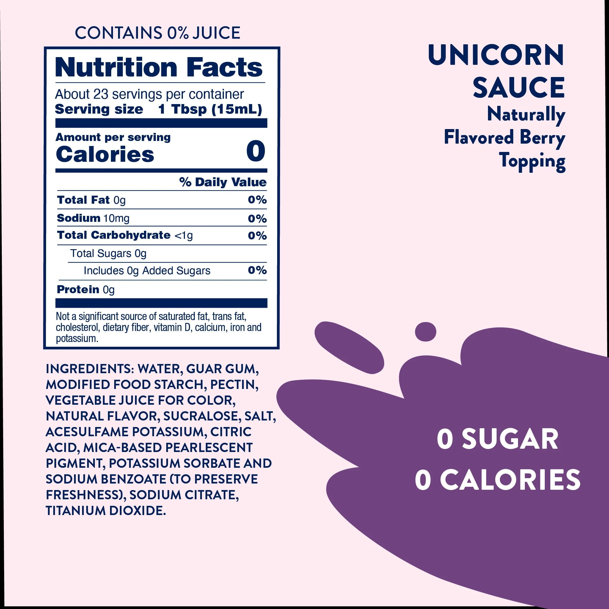 Jordan's Skinny Mixes, Unicorn Sauce Topping,  Purple (12 fl oz)