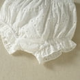 thumbnail image 5 of Kiijoy Baby Girls Solid Lace Ruffle Eyelet Long Sleeve Romper Dress with Shorts Outfit Set, Size 3-24 Months, 5 of 5
