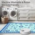thumbnail image 5 of ODIKA 2'x3' Machine Washable Non-Slip Area Rug, Mediterranean Mosaic Nautical Seaside Maritime Riviera High Traffic Rug with Pad, Blue, 553025, 5 of 8
