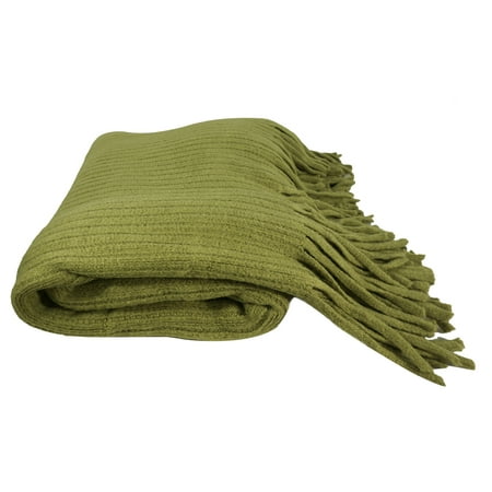 - Deluxe Knitted Throw Blanket Women Poncho Shawl Warm Fashion Cloak Cape Large Wrap Stylish Winter Long Scarf w/ Fringes, Lime