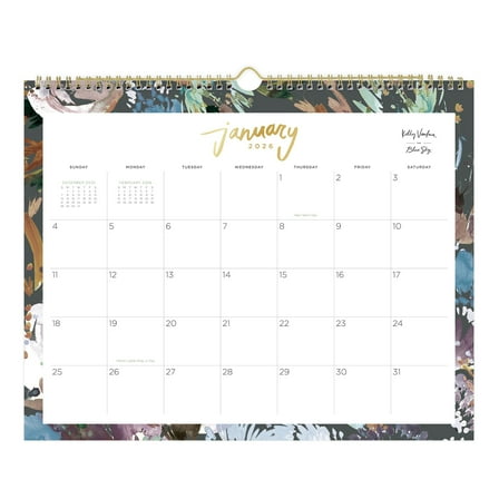 2026 Blue Sky Monthly Wall Calendar, 15" x 12", Midnight Garden, January To December, 149058