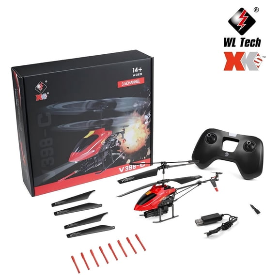 V398-C RC Fighter Jet 3.5CH Missile Launch Airplane with Altitude Hold, Pressure Sensor & Light Effects for Adults