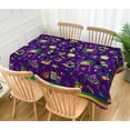 thumbnail image 2 of Mardi Gras Carnival Tablecloth Masquerade Party Decoration New Orleans Mask Kitchen Dining Room Rectangular Table Cover (60" x 102"), 2 of 5