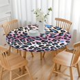 thumbnail image 3 of Pink and Blue Of Leopard Print Round Fitted Tablecloth with Elastic Edge,Dining Table Cover Waterproof,Outdoor Round Tablecloth for Camping,Dining,Indoor and Outdoor, 3 of 7