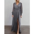 thumbnail image 3 of Vestido de Manga Larga Higoodz vestido Maxi Ajustado Encantador Con Abertura Lateral Cómoda Con Cuello en V para Boda para Dama para aniversario, 3 of 5