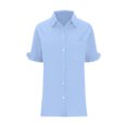 thumbnail image 4 of Diufon Womens Cotton Linen Shirts Summer Casual Solid Color Tees Short Sleeve Button Tops with Pockets, 4 of 5