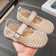 thumbnail image 2 of WEIGFI Infant Todder Girls Sandals Closed Toe Breathable Mesh Ballet Soft Sole Casual Lightweight Adjustable Strap Funny Holiday Shoes,Beige,7-8 Years, 2 of 8