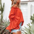 thumbnail image 3 of Blusa de manga larga, ligera y transpirable para mujer, estilo 4, talla M, blusa acampanada con hombros descubiertos, 3 of 6
